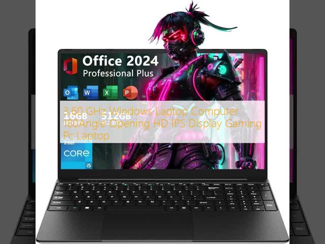 3.60 GHz Windows Laptop Computer 180Angle Opening HD IPS Display Gaming Pc Laptop