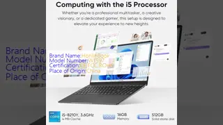 3.60 GHz Windows Laptop Computer 180Angle Opening HD IPS Display Gaming Pc Laptop