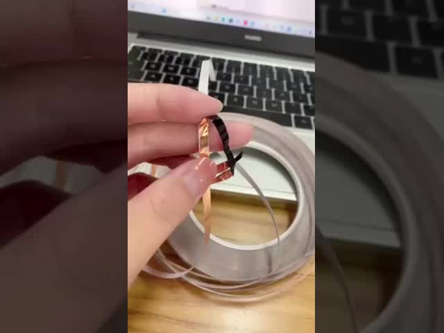 0.05-0.18MM Thick Black Backed Copper Foil Tape For Stained Glass Welding