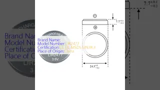 LIR2477 Lithium Ion Rechargeable Batteries 3.6V 200mAh Rechargeable Lithium Coin Cell