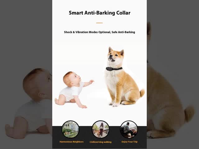E-Commerce Best Seller Waterproof Rechargeable Plastic Dog Bark Control Collar Large/Medium/Small Dogs Anti-Barking Training