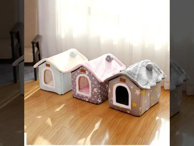 Cozy Wool Cat House Star Pattern Soft Warm Indoor Removable Washable Hand Wash Only Pet