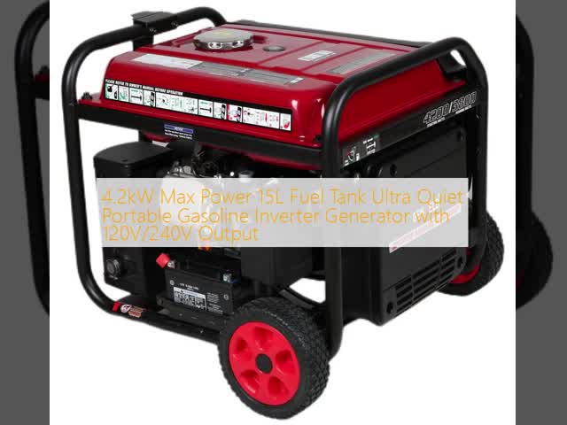 4.2kW Max Power 15L Fuel Tank Ultra Quiet Portable Gasoline Inverter Generator with 120V/240V Output