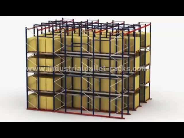 Metal double side Drive In Pallet Racking for cold store , pallet Shelving Racks