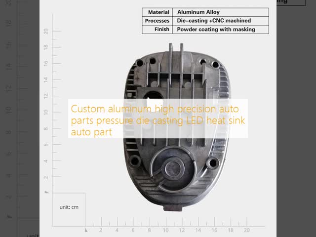 Custom aluminum high precision auto parts pressure die casting LED heat sink auto part