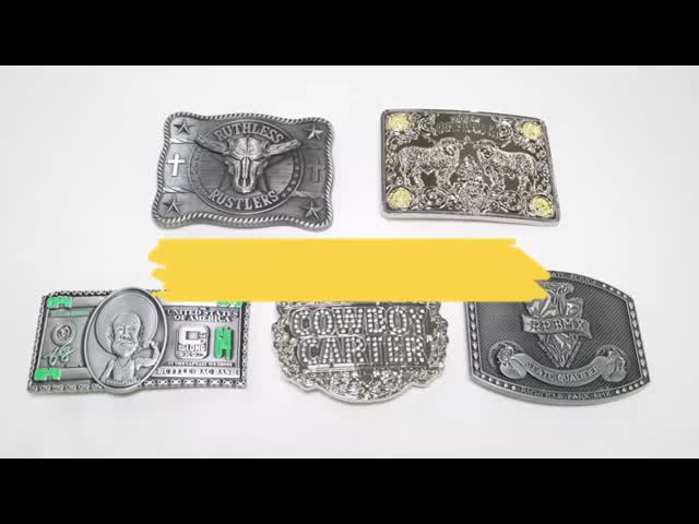 Western Custom Belt Buckle in Zinc Alloy with Customized Shape and 3