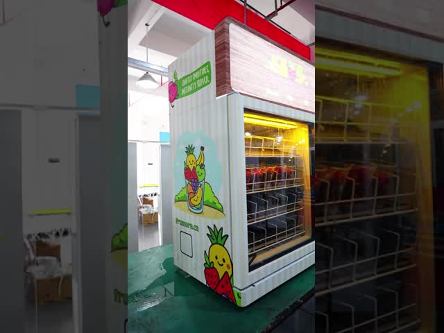Haloo 2016 frozen smoothie vending machine with over 20 fruit flavors and hot water cleaning module made of thickened galvanized sheet material