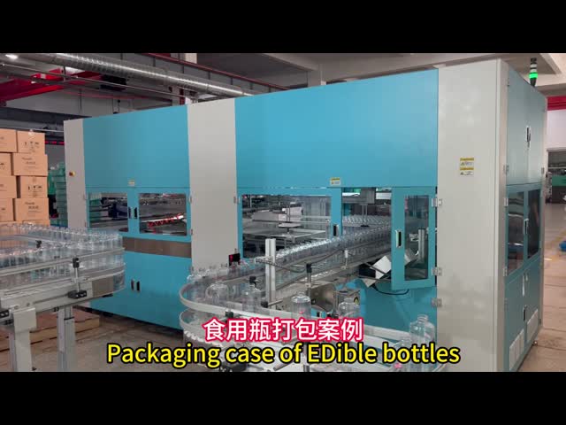 Multi Servo Design Fully Auto Empty Bottle Packing Machine For Square Bottles