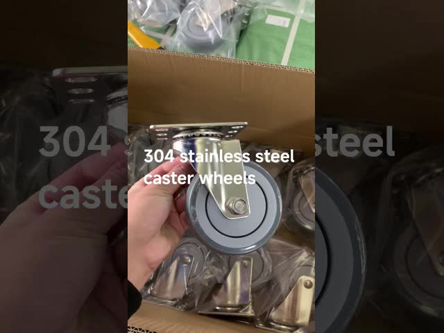 Grey TPR Caster Wheels Medium Duty 90kg-120KG Stainless Steel Castor Wheels