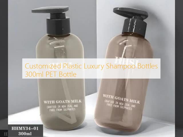Customized Plastic Luxury Shampoo Bottles 300ml PET Bottle