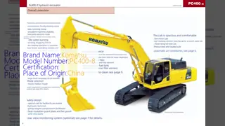 Brand New Komatsu PC400-8 Heavy Duty Hydraulic Excavator 40 Tons Universal Specification