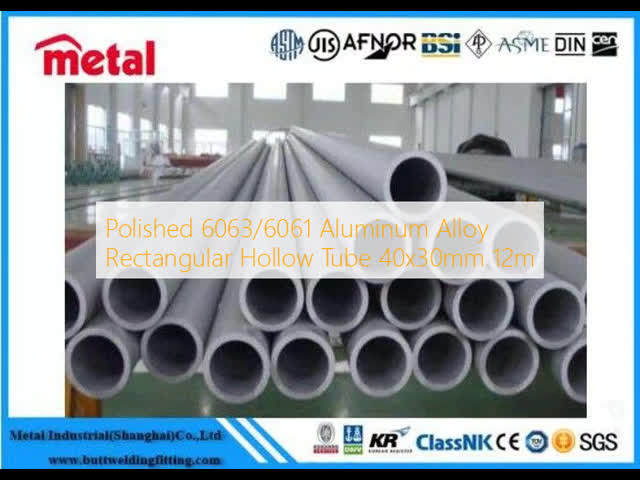 Polished 6063/6061 Aluminum Alloy Rectangular Hollow Tube 40x30mm 12m