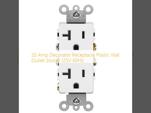 20 Amp Decorator Receptacle Plastic Wall Outlet Socket 125V 60Hz