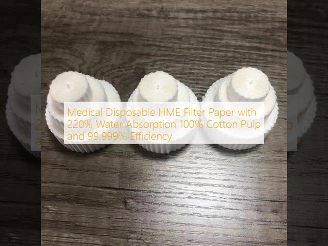 Medical Disposable HME Filter Paper with 220% Water Absorption 100% Cotton Pulp and 99.999% Efficiency