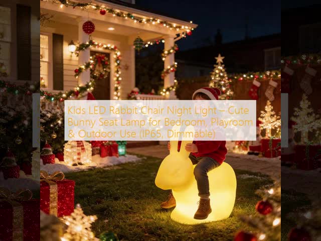 Kids LED Rabbit Chair Night Light – Cute Bunny Seat Lamp for Bedroom, Playroom & Outdoor Use (IP65, Dimmable)