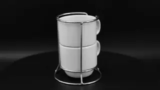 Sublimation Blank Stackable Mug Set Cute Heat Transfer Coffee Mugs Custom Set Of 4 Mug With Metal Rack