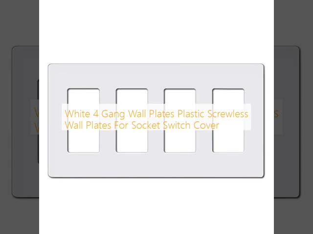 White 4 Gang Wall Plates Plastic Screwless Wall Plates For Socket Switch Cover