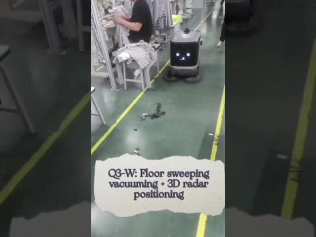 Connected commercial sweeper robot allowing remote control and scheduling via a smartphone applicati