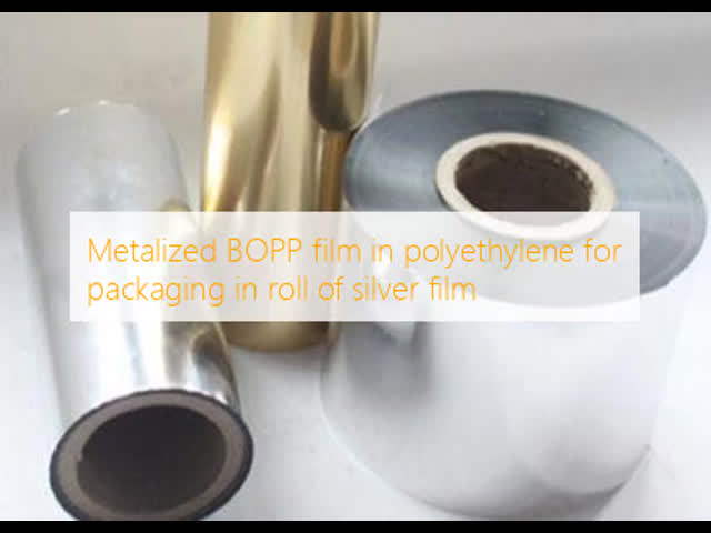 Metalized BOPP film in polyethylene for packaging in roll of silver film