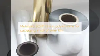 Metalized BOPP film in polyethylene for packaging in roll of silver film