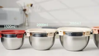 IKOO 304 Stainless Steel Salad Bowl 1.5L-5.0L with Leakproof Cool Lock Lid