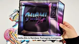Soft Touch Holographic Mylar Bags with Zipper for Candy Herb Dry Flower Gummy Biscuit sugar Childproof Packaging