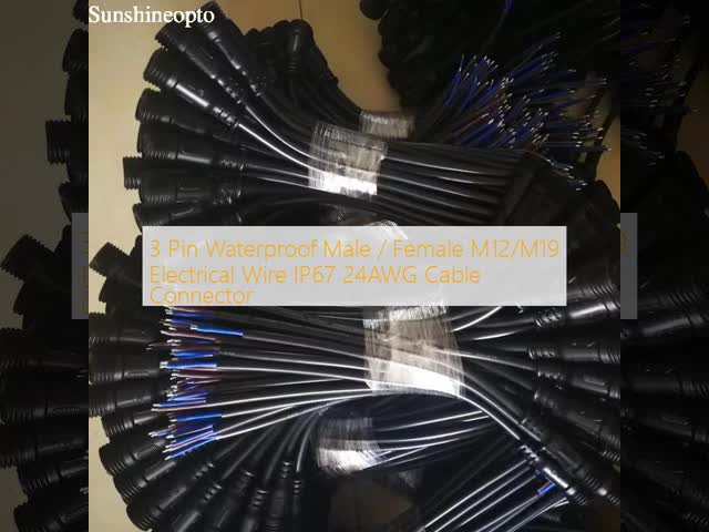 3‑Pin Waterproof Male & Female M10 Cable Connector – Industrial IP67 Electrical Connector