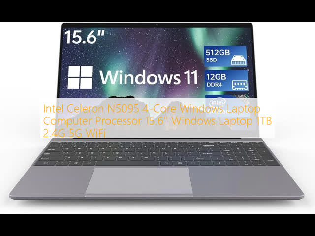 Intel Celeron N5095 4-Core Windows Laptop Computer Processor 15.6'' Windows Laptop 1TB 2.4G 5G WiFi
