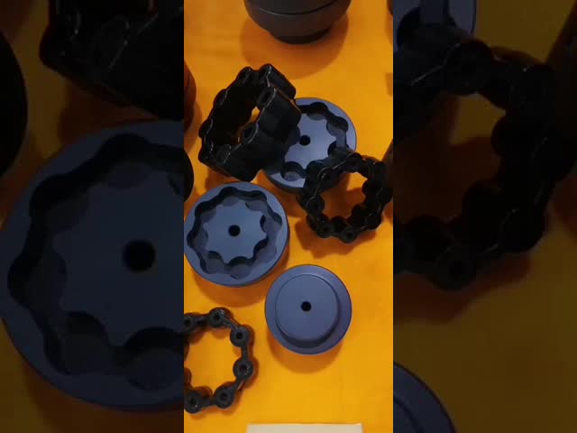 Black MH Rubber Coupling with 70-95 Shore A Hardness for High Torque Transmission and Misalignment Compensation