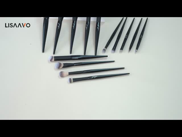 14Pcs Minimalist Solid Wood Handle Makeup Brush Set with Reinforced Aluminum Tube and Ultra-Soft Nylon Bristles
