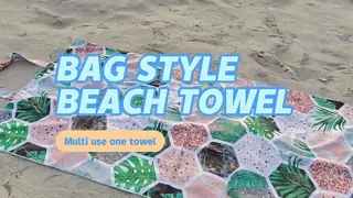 Custom Printed Sand Free Recycled Microfiber Beach Towel Bag New Design