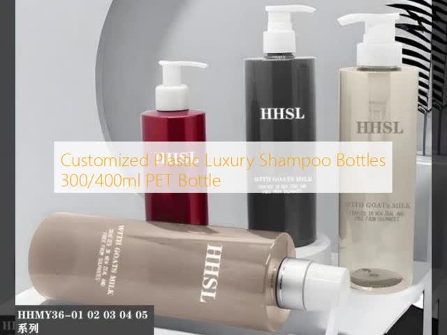 Customized Plastic Luxury Shampoo Bottles 300/400ml PET Bottle