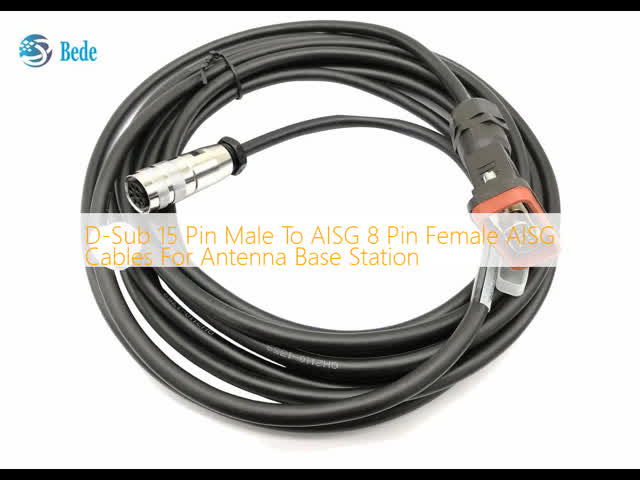 D-Sub 15 Pin Male To AISG 8 Pin Female AISG Cables For Antenna Base Station