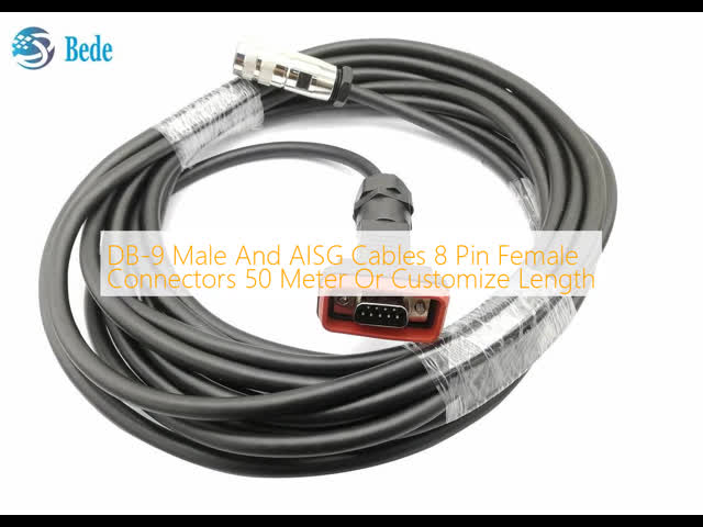 DB-9 Male And AISG Cables 8 Pin Female Connectors 50 Meter Or Customize Length