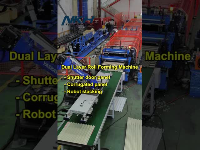 Dual Layer Roll Forming Machine with Robot Palletizing Shutter Door & Corrugated Panel