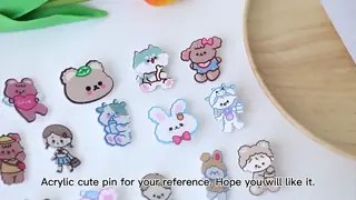 Custom Acrylic Pin Badge - Cute Japanese Anime Brooch for Girls, High Quality Fashion Accessory