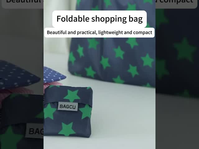 Gelory Eco Friendly Recycled Ripstop Polyester Grocery Bags Reusable Foldable Shopping Bags
