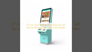 27 Inch Cash Register Coin Receiver Self Service Payment Kiosk NFC Card Reader