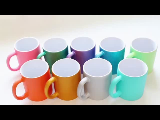 Multiple Color Sublimation Ceramic 11 Oz Coffee Cups Oil Painting Textured Mug Printable Milk Mug
