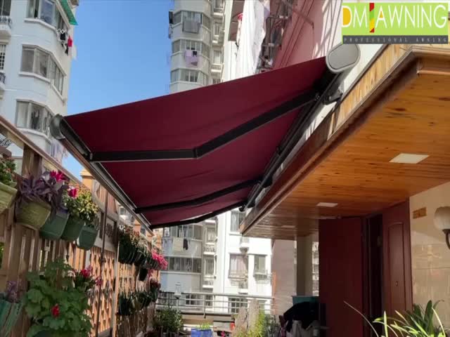 High-End Motorized Full Cassette Awning Premium Outdoor Retractable Balcony Cover with Remote Control