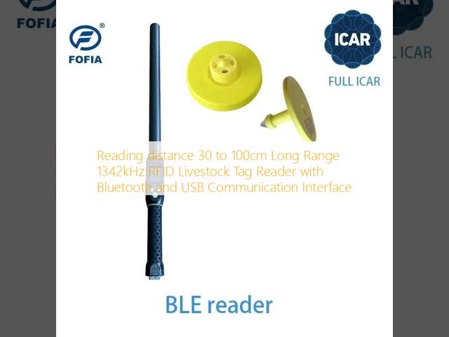 Reading distance 30 to 100cm Long Range 1342kHz RFID Livestock Tag Reader with Bluetooth and USB Communication Interface