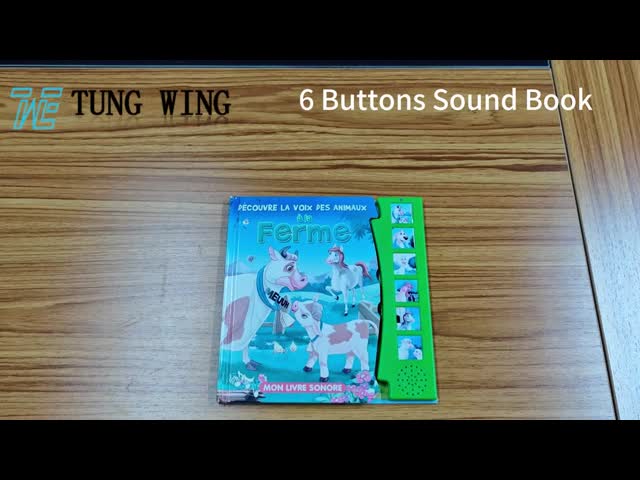 6 PET Button Sound Module For Animal Sound Board Book , Funny baby music book