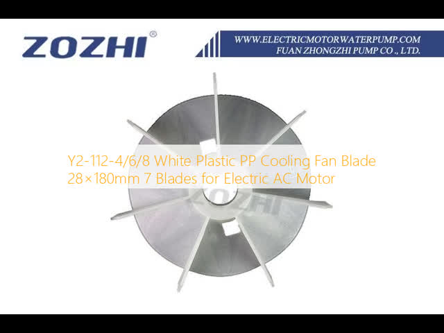 Y2-112-2 White Plastic PP Cooling Fan Blade 28×148mm 5 Blades for Electric AC Motor