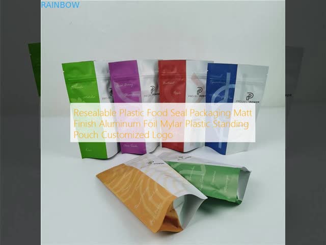 Customized Logo Matt Finish Stand Up Pouch with Heat Seal for Resealable Food Packaging