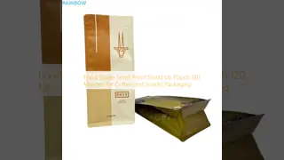 Food Grade Smell Proof Stand Up Pouch 120 Microns for Coffee and Snacks Packaging