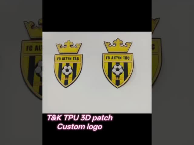 Custom 3D TPU High-Frequency Patch - Metallic Gold Handprint Design for Apparel & Accessories