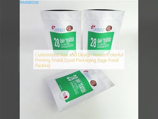 Customized Size Colorful Printing Snack Food Packaging Bag with MOPP/VMPET/PE Material