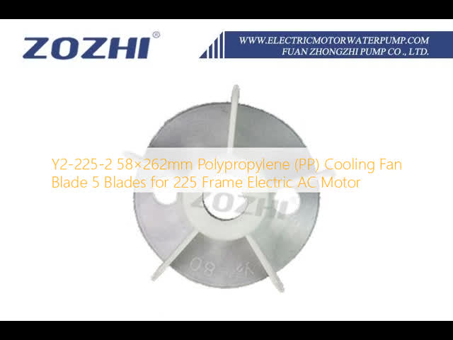 Y2-200-2 58×260mm 5 Blades Polypropylene (PP) Cooling Fan Blade for 200 Frame Electric AC Motor