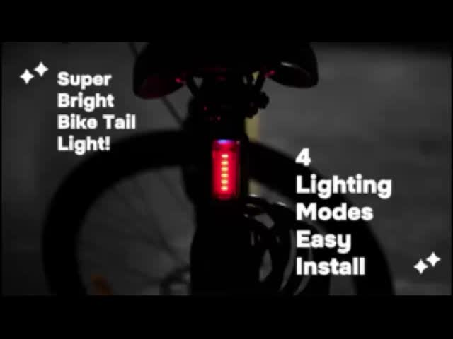 200mAh Battery Bicycle Rear Lamp Red Bike Tail Light 50 Meter Illumination Distance