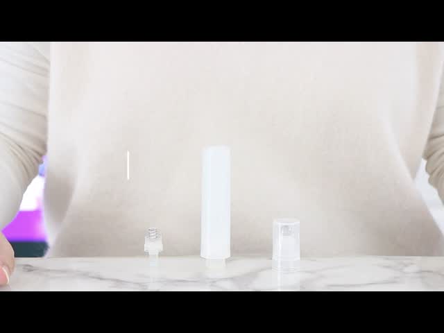 AY-15ML Gradient Blue Airless Pump Bottle With Roll On Steel Ball Under Eye Massager Packaging